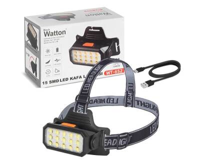 Watton WT-652 15 Ledli Sarı / Beyaz Şarjlı Kafa Lambası - 4